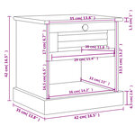 vidaXL Table de chevet VIGO blanc 42x35x42 cm bois de pin massif