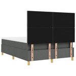 vidaXL Lit à ressorts avec matelas Gris foncé 140 x 200 cm tissu