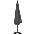 vidaXL Parasol en porte-à-feux avec poteau Acier 300 cm Anthracite