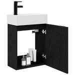 vidaXL Meuble de salle de bain avec robinet Chêne noir