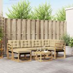vidaXL Ensemble de canapés d'extérieur 7 Pièces Blanc et Beige