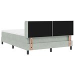 Lit Box Spring vidaXL avec Matelas Gris clair 160x200 cm Velours