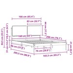 vidaXL Cadre de lit avec tête de lit rembourrée Gris clair