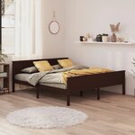 vidaXL Cadre de lit Marron foncé Bois de pin massif 200x200 cm