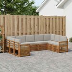 vidaXL Ensemble de canapé d'angle 7 Pièces Naturel et gris clair