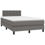 vidaXL Sommier à lattes de lit matelas LED gris 120x190 cm similicuir