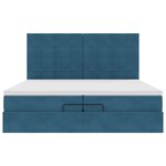 vidaXL Cadre de lit ottoman avec matelas bleu foncé 200x200 cm velours