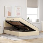 vidaXL Lit avec rangement et matelas avec matelas Crème 140 x 190 cm