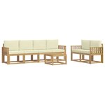 vidaXL Ensemble de canapés d'extérieur 7 Pièces Blanc et crème