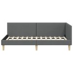 vidaXL Cadre de lit d'angle avec tête de lit Gris foncé 80 cm x 200 cm