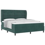 vidaXL Lit à ressorts avec matelas Vert foncé 200 x 180 cm Velours