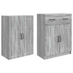 vidaXL Ensemble de Meubles 2 Pièces Sonoma gris Bois d'ingénierie