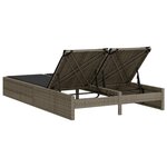 vidaXL Chaise longue double avec coussins gris résine tressée
