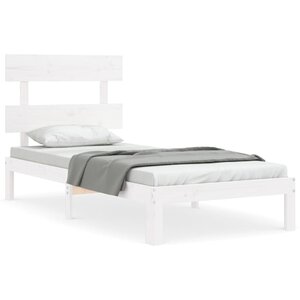 vidaXL Cadre de lit sans matelas blanc bois de pin massif