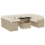 vidaXL Salon de jardin avec coussins 10 Pièces beige résine tressée