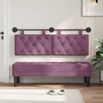 vidaXL Tête de lit suspendue Avec lumière LED Pourpre Velours