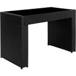 Tectake salon de jardin ibiza 6 places avec 2 sets de housses + housse de protection - noir