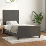 vidaXL Cadre de lit avec tête de lit Gris foncé 80x200 cm Velours