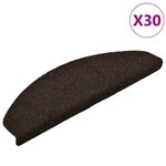 vidaXL Tapis d'escalier auto-adhésifs 30 pièces 65 x 21 x 4 cm Marron foncé Demi-rond Grand