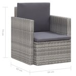 vidaXL Chaise de jardin avec coussins Résine tressée Gris