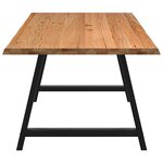 vidaXL Table à manger et bord naturel bois massif chêne rectangulaire