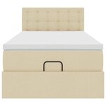 vidaXL Lit ottoman avec matelas crème 100x200 cm tissu