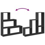 vidaXL Étagère séparatrice de pièce à 3 niveaux noir 123x29x123 cm