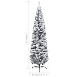 vidaXL Sapin de Noël mince pré-éclairé flocon de neige vert 210 cm PVC