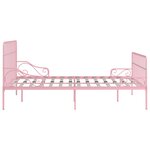 Vidaxl cadre de lit et sommier à lattes rose métal 200 x 200 cm