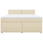 vidaXL Sommier à lattes de lit avec matelas Crème 180x200 cm Tissu