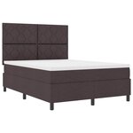 vidaXL Lit à ressorts avec matelas Marron foncé 140 x 200 cm tissu