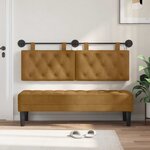 vidaXL Tête de lit suspendue Marron Velours