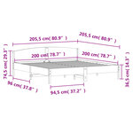 vidaXL Cadre de lit sans matelas blanc 200x200 cm bois massif de pin