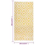 Vidaxl tapis à tissage plat d'extérieur 100x200 cm jaune et beige