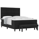 vidaXL Lit Box Spring avec Matelas & Banc Noir 160x200 cm Tissu