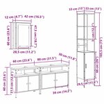 vidaXL Ensemble de mobilier de salle de bain 4 Pièces Chêne noir
