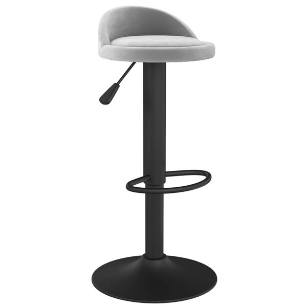 vidaXL Tabouret de bar Gris clair Velours
