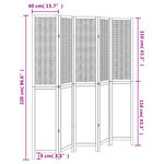 vidaXL Cloison de séparation 5 panneaux marron foncé paulownia massif