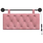 vidaXL Tête de lit suspendue Avec lumière LED Rose Velours