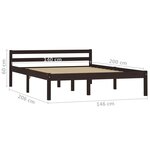 vidaXL Cadre de lit sans matelas marron foncé pin massif 140x200 cm