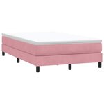 vidaXL Sommier à lattes de lit avec matelas rose 120x220 cm velours