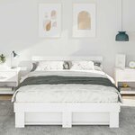 vidaXL Cadre de lit Blanc 160 x 200 cm Bois massif en pin