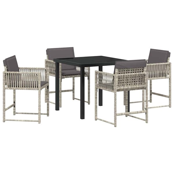 vidaXL Ensemble de salle à manger pour jardin 5 Pièces Gris clair