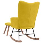 vidaXL Chaise à bascule avec repose-pied Jaune moutarde Velours