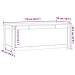 vidaXL Boîte de rangement Marron miel 110x50x45 5cm Bois massif de pin