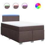 vidaXL Sommier à lattes de lit et matelas marron foncé 120x190cm tissu