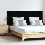 vidaXL Tête de lit murale Noir 159 5x3x60 cm Bois massif de pin