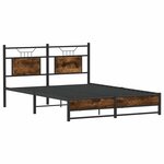 vidaXL Cadre de lit sans matelas chêne fumé 150x200 cm bois ingénierie