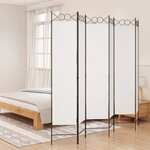 vidaXL Cloison de séparation 6 panneaux Blanc 240x200 cm Tissu