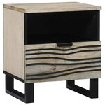 vidaXL Cabinet de chevet 2 Pièces Blanc et noir 40 x 33 x 46 cm